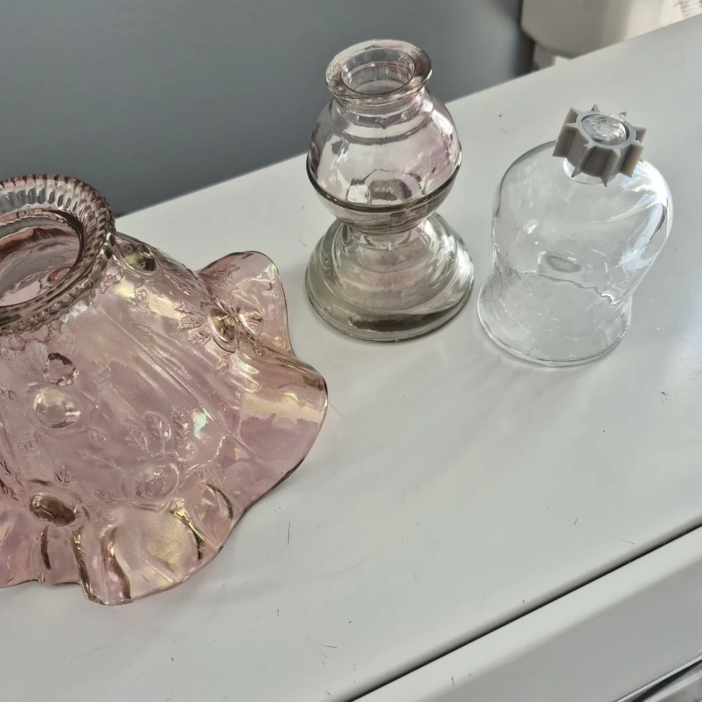 Fenton/homco Vintage Dusty Irridecent Rose Fairy Lamp - Picture 6 of 9